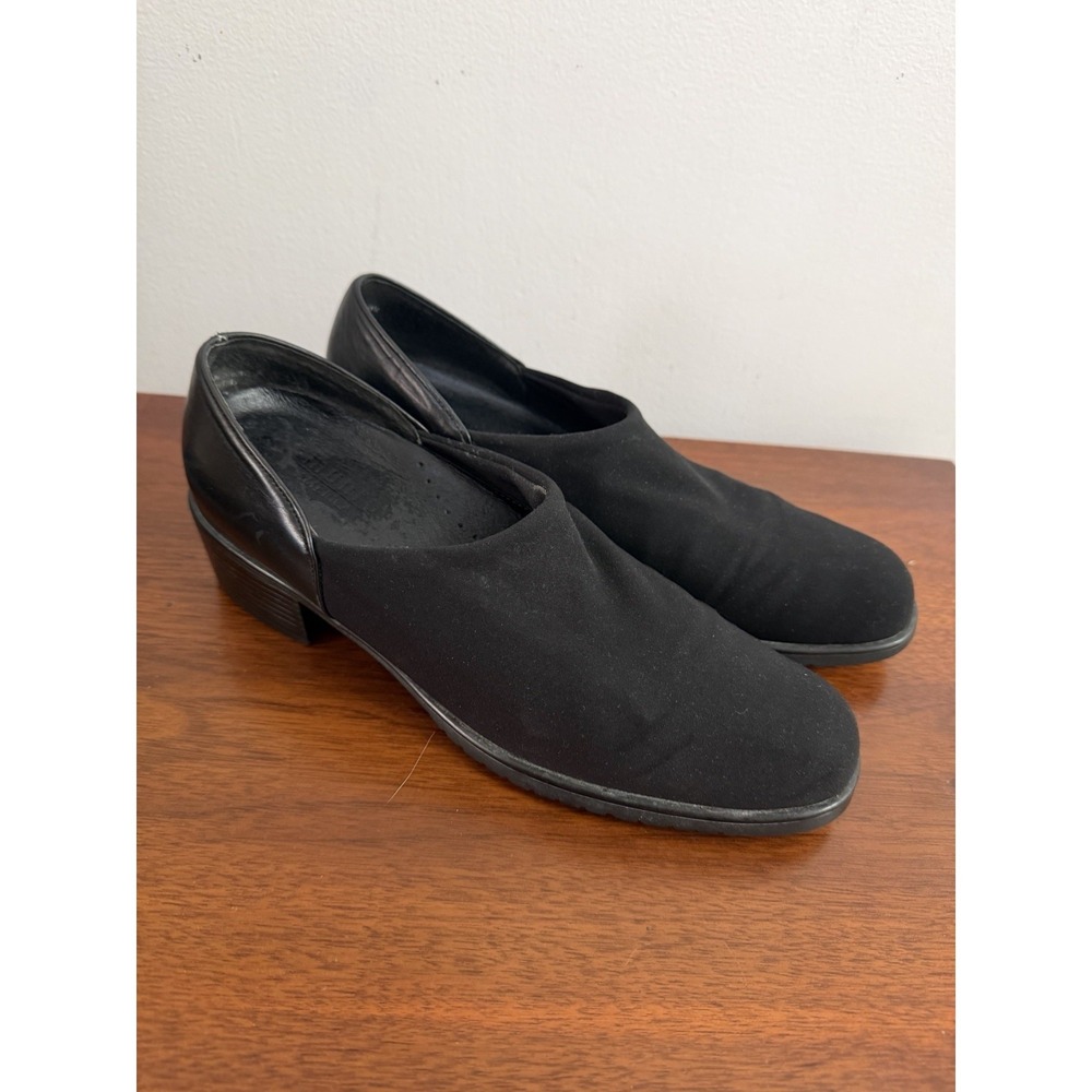 Munro Women's Loafers‎ Strand Black Stretch Fabric/Leather Low Heels Size 9N $95